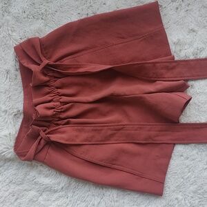 Aritzia Wilfred tie front pink/coral shorts